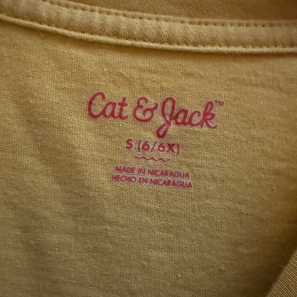 EUC - Cat & Jack - yellow BFF Best Friends T-shirt - Sz 6 - 6x - Picture 4 of 4